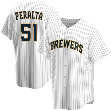 Freddy Peralta Men's Milwaukee Brewers Replica Home Jersey - White