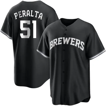 Freddy Peralta Youth Milwaukee Brewers Replica Jersey - Black/White