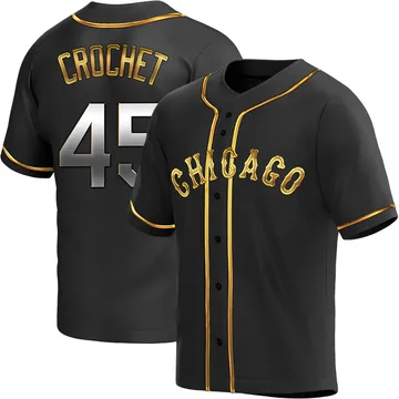 Garrett Crochet Men's Chicago White Sox Replica Alternate Jersey - Black Golden