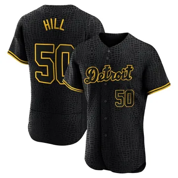 Garrett Hill Men's Detroit Tigers Authentic Snake Skin City Jersey - Black