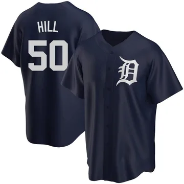 Garrett Hill Men's Detroit Tigers Replica Alternate Jersey - Navy