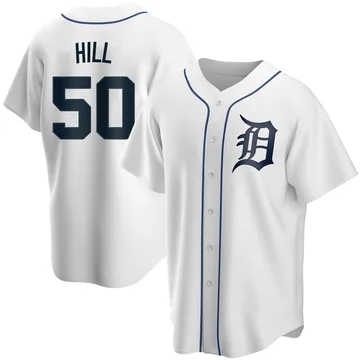 Garrett Hill Men's Detroit Tigers Replica Home Jersey - White