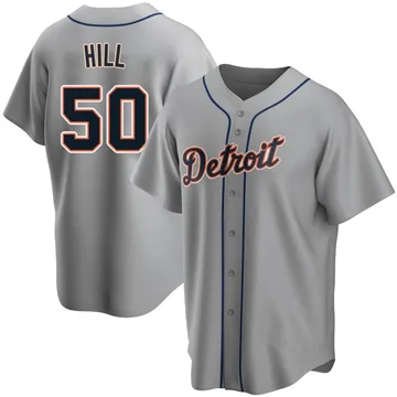 Garrett Hill Men's Detroit Tigers Replica Road Jersey - Gray