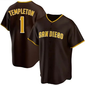 Garry Templeton Men's San Diego Padres Replica Road Jersey - Brown