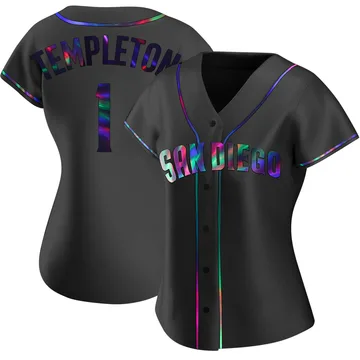 Garry Templeton Women's San Diego Padres Replica Alternate Jersey - Black Holographic