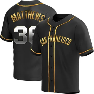 Gary Matthews Men's San Francisco Giants Replica Alternate Jersey - Black Golden