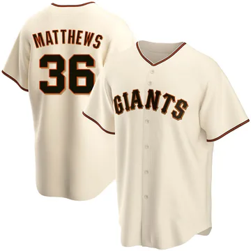 Gary Matthews Men's San Francisco Giants Replica Home Jersey - Cream