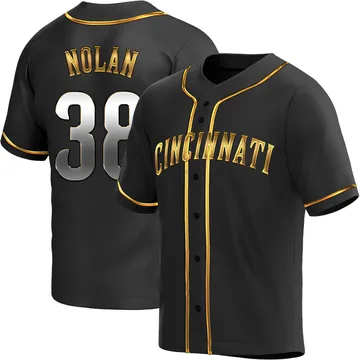 Gary Nolan Men's Cincinnati Reds Replica Alternate Jersey - Black Golden