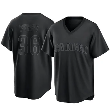 Gaylord Perry Men's San Diego Padres Replica Pitch Fashion Jersey - Black