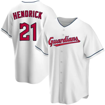 George Hendrick Men's Cleveland Guardians Replica Home Jersey - White