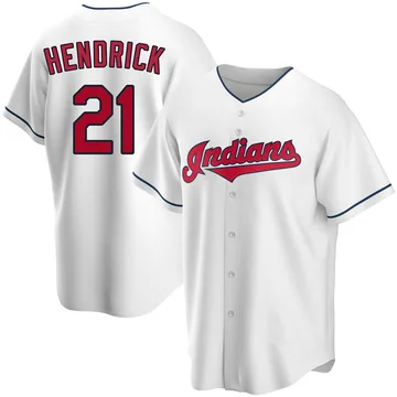 George Hendrick Men's Cleveland Guardians Replica Home Jersey - White