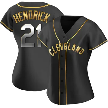 George Hendrick Women's Cleveland Guardians Replica Alternate Jersey - Black Golden