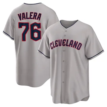 George Valera Men's Cleveland Guardians Replica Road Jersey - Gray