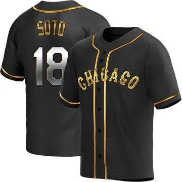 Geovany Soto Men's Chicago White Sox Replica Alternate Jersey - Black Golden