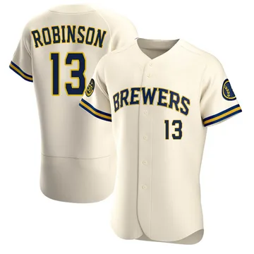 Glenn Robinson Men's Milwaukee Brewers Authentic Home Jersey - Cream