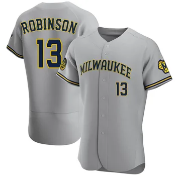 Glenn Robinson Men's Milwaukee Brewers Authentic Road Jersey - Gray