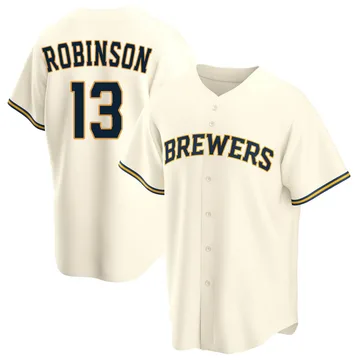 Glenn Robinson Men's Milwaukee Brewers Replica Home Jersey - Cream