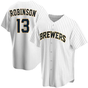 Glenn Robinson Men's Milwaukee Brewers Replica Home Jersey - White