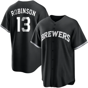 Glenn Robinson Men's Milwaukee Brewers Replica Jersey - Black/White