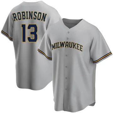 Glenn Robinson Men's Milwaukee Brewers Replica Road Jersey - Gray