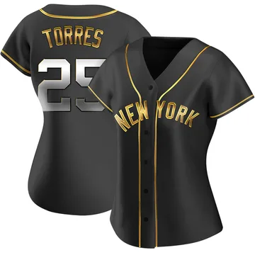 Gleyber Torres Women's New York Yankees Replica Alternate Jersey - Black Golden