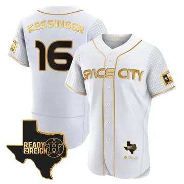 Grae Kessinger Men's Houston Astros Authentic 2023 Space City Ready 2 Reign Flex Base Jersey - White/Gold