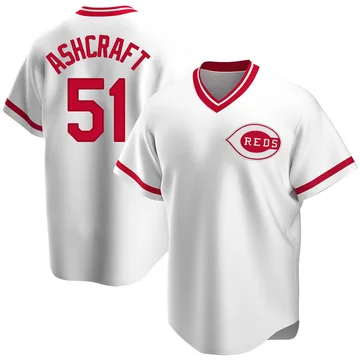 Graham Ashcraft Men's Cincinnati Reds Replica Home Cooperstown Collection Jersey - White