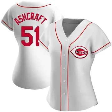 Graham Ashcraft Women's Cincinnati Reds Authentic Home Jersey - White