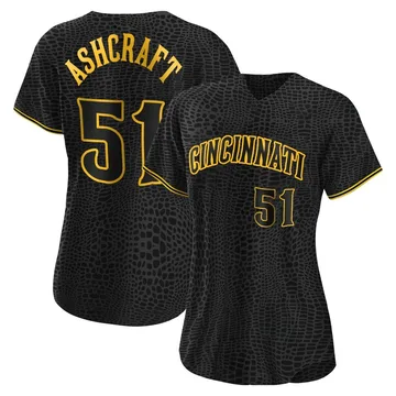 Graham Ashcraft Women's Cincinnati Reds Authentic Snake Skin City Jersey - Black