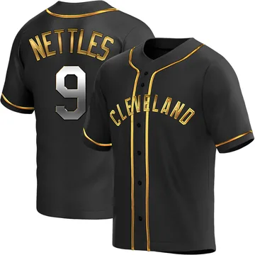 Graig Nettles Men's Cleveland Guardians Replica Alternate Jersey - Black Golden