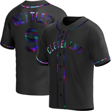 Graig Nettles Men's Cleveland Guardians Replica Alternate Jersey - Black Holographic