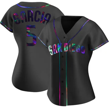 Greg Garcia Women's San Diego Padres Replica Alternate Jersey - Black Holographic