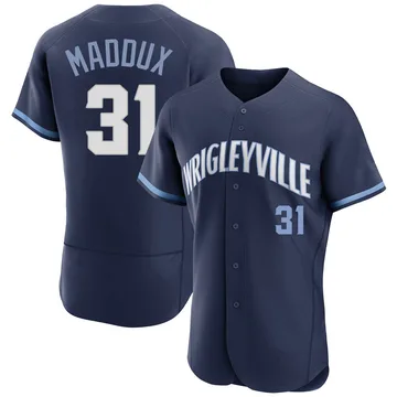 Greg Maddux Men's Chicago Cubs Authentic 2021 City Connect Jersey - Navy