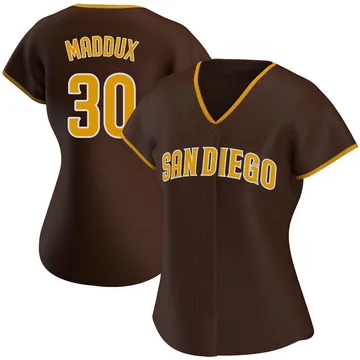 Greg Maddux Women's San Diego Padres Authentic Road Jersey - Brown