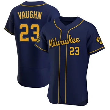 Greg Vaughn Men's Milwaukee Brewers Authentic Alternate Jersey - Navy