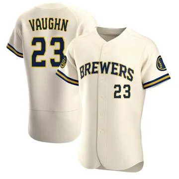 Greg Vaughn Men's Milwaukee Brewers Authentic Home Jersey - Cream