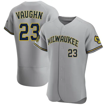 Greg Vaughn Men's Milwaukee Brewers Authentic Road Jersey - Gray