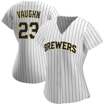 Greg Vaughn Women's Milwaukee Brewers Authentic Alternate Jersey - White/Navy