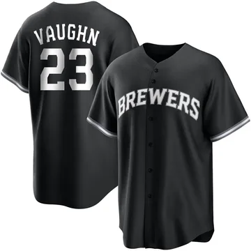 Greg Vaughn Youth Milwaukee Brewers Replica Jersey - Black/White