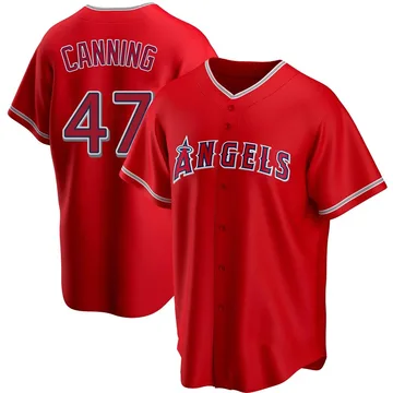 Griffin Canning Men's Los Angeles Angels Replica Alternate Jersey - Red