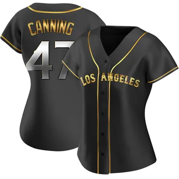 Griffin Canning Women's Los Angeles Angels Replica Alternate Jersey - Black Golden