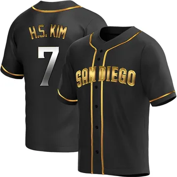 Ha-Seong Kim Men's San Diego Padres Replica Alternate Jersey - Black Golden