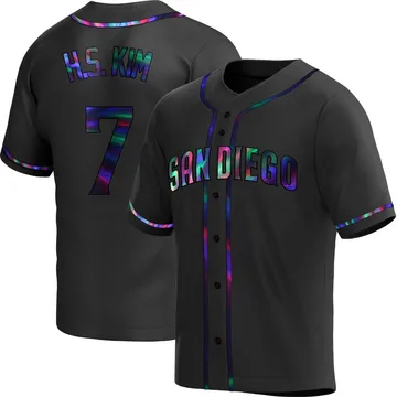 Ha-Seong Kim Men's San Diego Padres Replica Alternate Jersey - Black Holographic