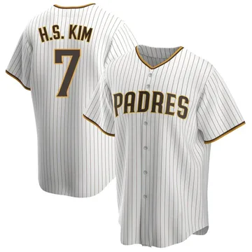 Ha-Seong Kim Men's San Diego Padres Replica Home Jersey - White/Brown