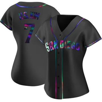 Ha-Seong Kim Women's San Diego Padres Replica Alternate Jersey - Black Holographic