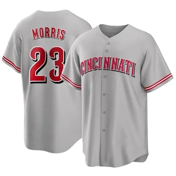 Hal Morris Men's Cincinnati Reds Replica Road Jersey - Gray