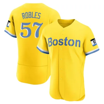 Hansel Robles Men's Boston Red Sox Authentic Blue 2021 City Connect Jersey - Gold/Light