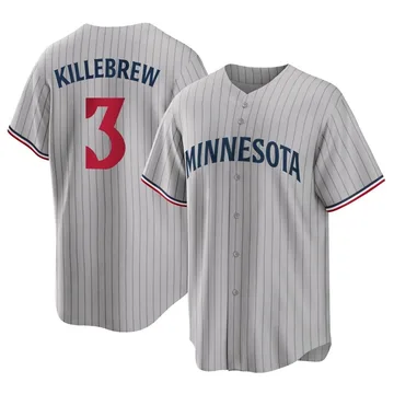 Harmon Killebrew Men's Minnesota Twins Replica Road Jersey - Gray