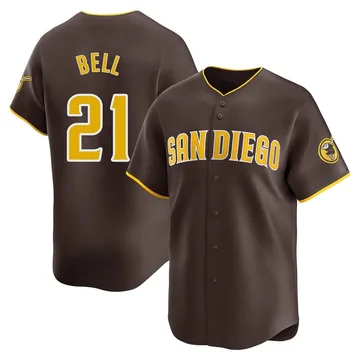 Heath Bell Men's San Diego Padres Limited Away Jersey - Brown