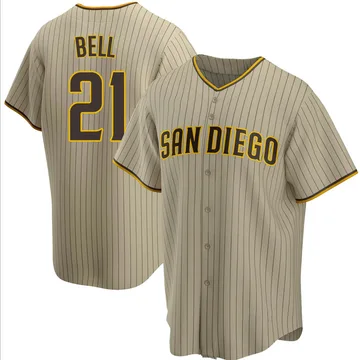 Heath Bell Men's San Diego Padres Replica Alternate Jersey - Sand/Brown